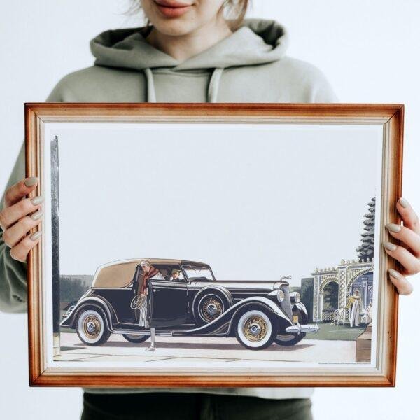 1935 Lincoln Brunn Convertible Victoria - Car Poster instant download