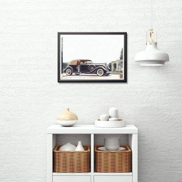 1935 Lincoln Brunn Convertible Victoria - Car Poster instant download