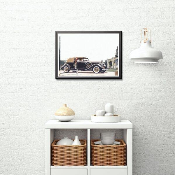 1935 Lincoln Brunn Convertible Victoria - Car Poster instant download