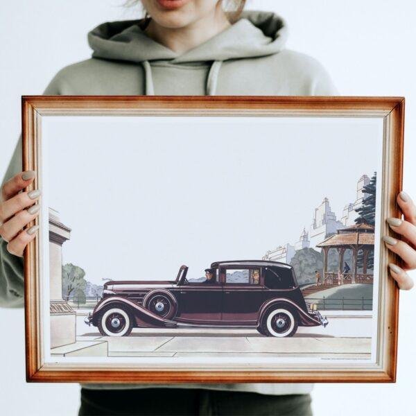 1935 Lincoln The Brunn Cabriolet - Car Poster instant download