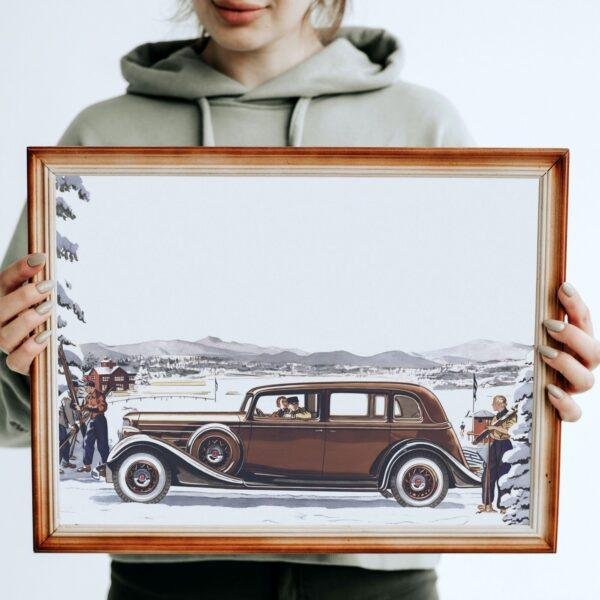 1935 Lincoln The Seven Passenger Sedan - Car Poster instant download