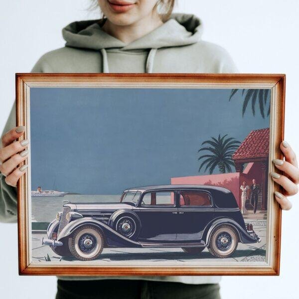 1935 Lincoln The Five Passenger Two Window Sedan - Car Poster instant download