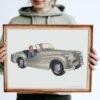 Triumph TR2 Poster – British Sports Car Art, Classic British Car Print, Vintage Automobile Wall Decor, Printable Art