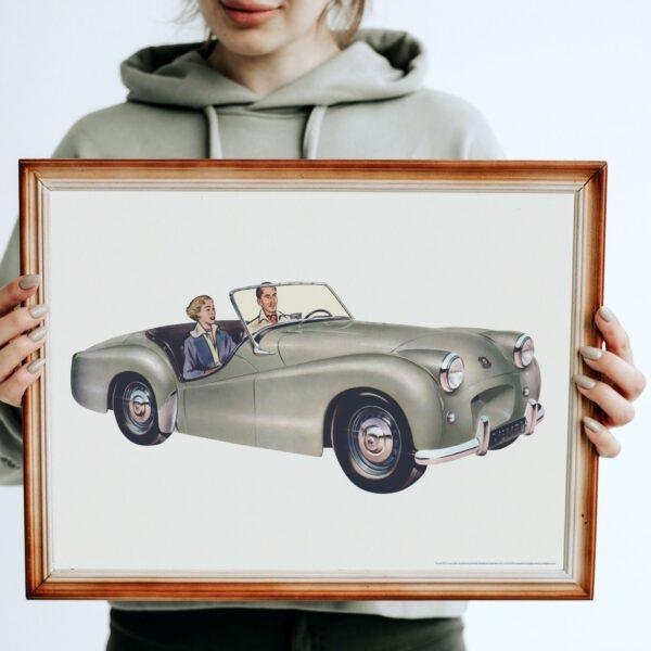 Triumph TR2 Poster – British Sports Car Art, Classic British Car Print, Vintage Automobile Wall Decor, Printable Art