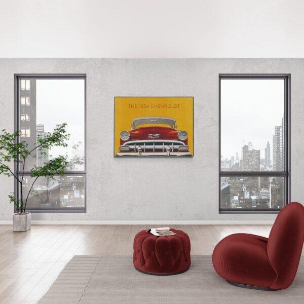 1954 Chevy Bel Air - Car Enthusiasts, Retro Automobile Poster, General Motors