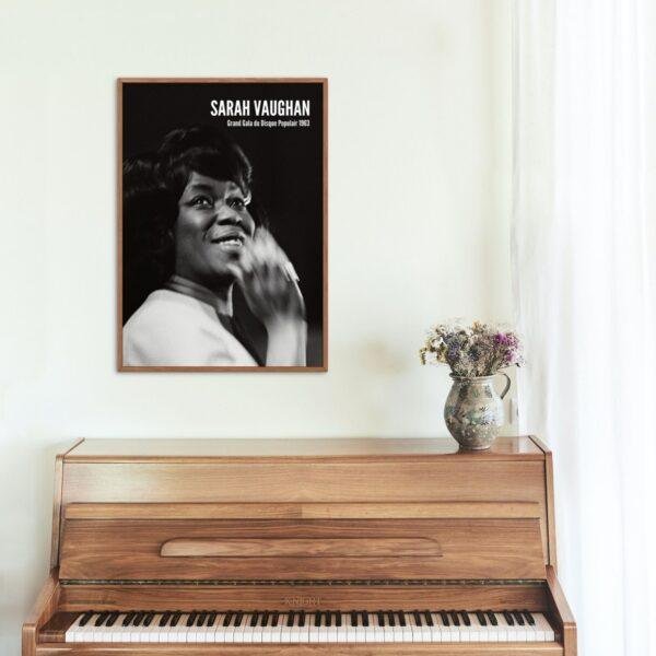 Sarah Vaughan Jazz Poster: The Divine One, Music Room Decor