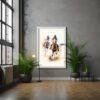 Customizable Equestrian Wall Decor, Personalized Gift for Your Beloved Player, Metal Frame or Print Only