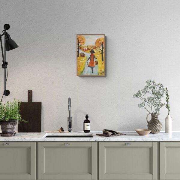 Clementine Hunter: Groceries from the Garden, framed poster – naive artists folk art, vibrant rustic decor for farmhouse or country style