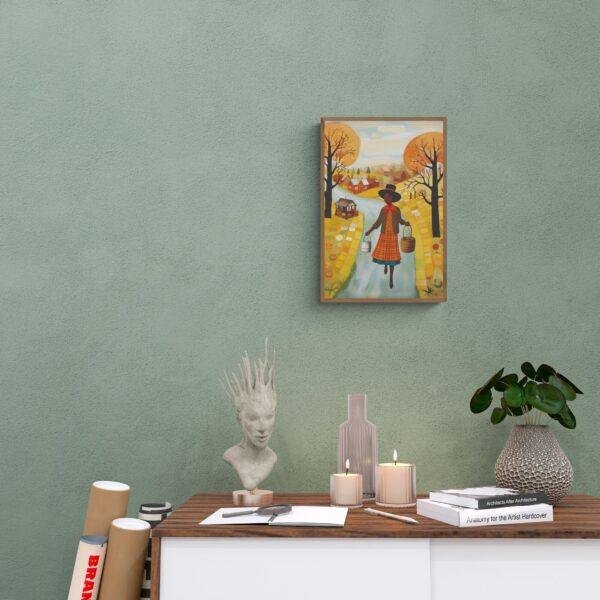 Clementine Hunter: Groceries from the Garden, framed poster – naive artists folk art, vibrant rustic decor for farmhouse or country style