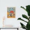Clementine Hunter: Rainfall, framed poster – naive artists folk art, bring the charm of Louisiana landscapes to your wall decor