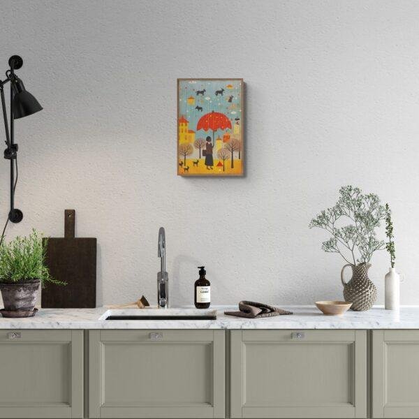 Clementine Hunter: Rainfall, framed poster – naive artists folk art, bring the charm of Louisiana landscapes to your wall decor