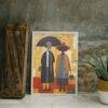 Clementine Hunter: Two Women, framed poster – naive artists folk art, a celebration of friendship and Southern culture for your home
