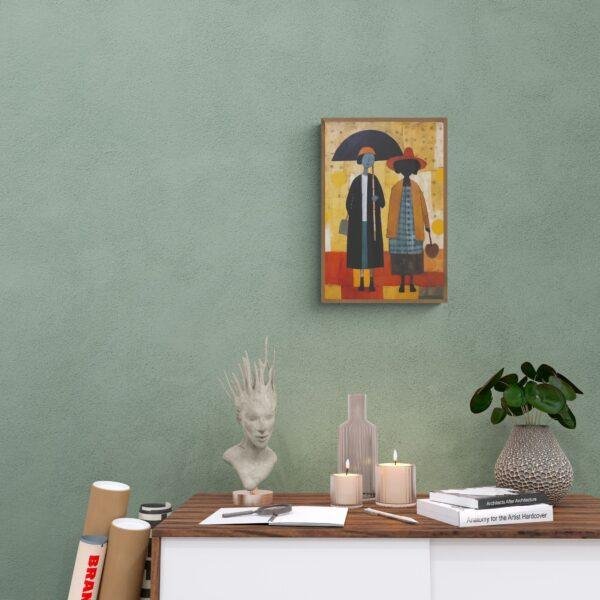 Clementine Hunter: Two Women, framed poster – naive artists folk art, a celebration of friendship and Southern culture for your home