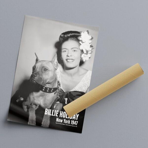 Billie Holiday Jazz Music Poster - Downbeat Club, 52nd Street NYC, 1947