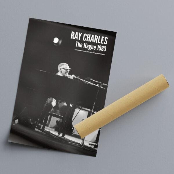 Ray Charles Poster - 1970's Soul Music, Concert Poster, North Sea Jazz Festival 1983, Rhythm and Blues, Music Legend, Gift for Musicians