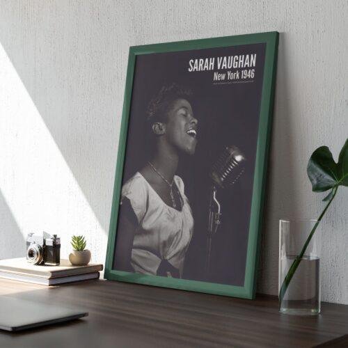 Sarah Vaughan Jazz Music Poster - Female Jazz Singer & Music Legend at 1946 Café Society
