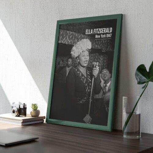 Ella Fitzgerald Jazz Poster: 1950s Music Legend, New York Club Art