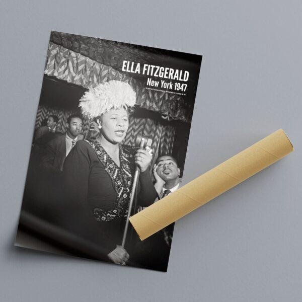Ella Fitzgerald Jazz Poster: 1950s Music Legend, New York Club Art