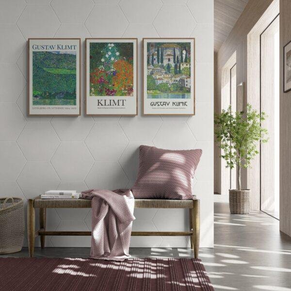 Gustav Klimt Art Nouveau Set: 3 Masterpiece Prints | Famous Artist Prints