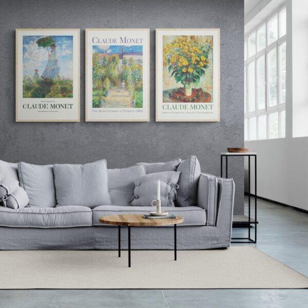 Claude Monet Impressionism Set: 3 Piece Wall Art | Famous Artist Prints