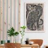 Enigmatic Vintage Japanese Tiger Print | Traditional Talismanic Art Poster for Home and Office Decor