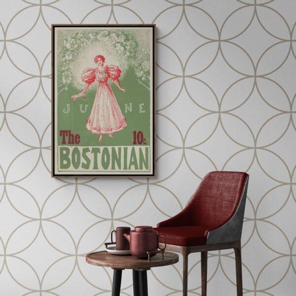The Bostonian Art Poster | Classic Victorian Wall Decor | Charming Vintage Wall Art
