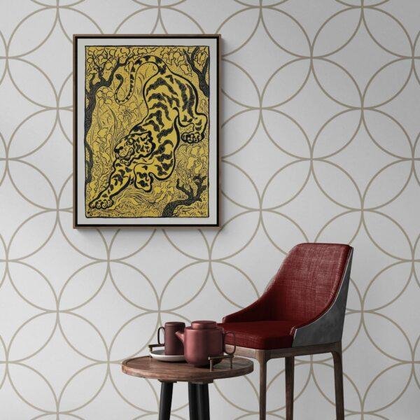 Vintage Tiger Wall Art | Paul Ranson's 1893 Jungle Illustration | Statement Piece for Living Spaces | Art Enthusiast Gift
