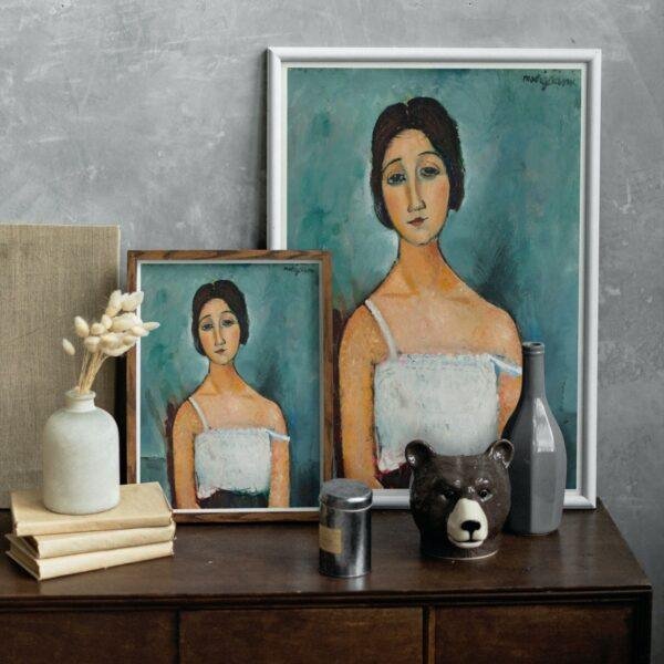 Amedeo Modigliani: Christina | Contemporary Portrait Painting, Elegant Modigliani Print for Your Modern Wall Decor