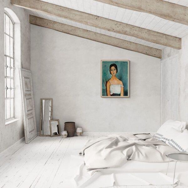Amedeo Modigliani: Christina | Contemporary Portrait Painting, Elegant Modigliani Print for Your Modern Wall Decor