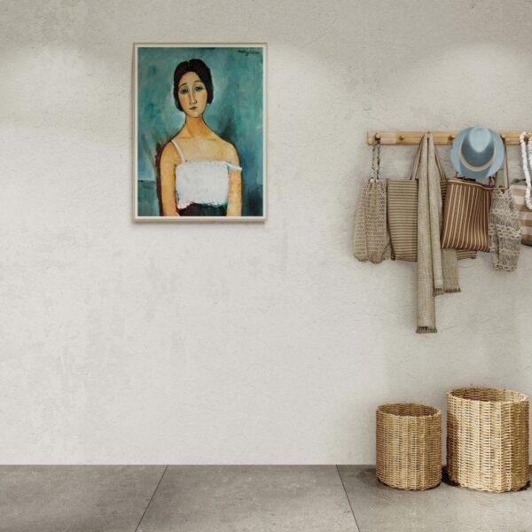 Amedeo Modigliani: Christina | Contemporary Portrait Painting, Elegant Modigliani Print for Your Modern Wall Decor