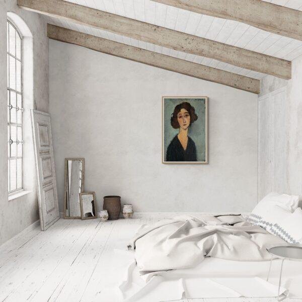 Amedeo Modigliani: Jeune Femme | Contemporary Portrait Painting, Elegant Modigliani Print for Your Modern Wall Decor