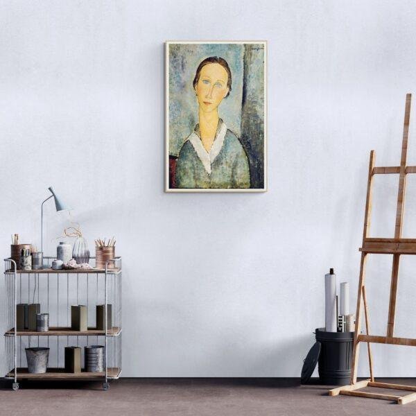 Amedeo Modigliani: Jeune fille en blouse | Contemporary Portrait Painting, Elegant Modigliani Print for Your Modern Wall Decor