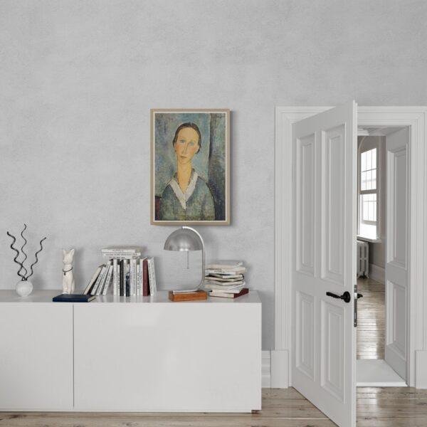 Amedeo Modigliani: Jeune fille en blouse | Contemporary Portrait Painting, Elegant Modigliani Print for Your Modern Wall Decor