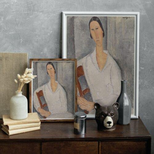 Amedeo Modigliani: Hanka Zborowska | Contemporary Portrait Painting, Elegant Modigliani Print for Your Modern Wall Decor