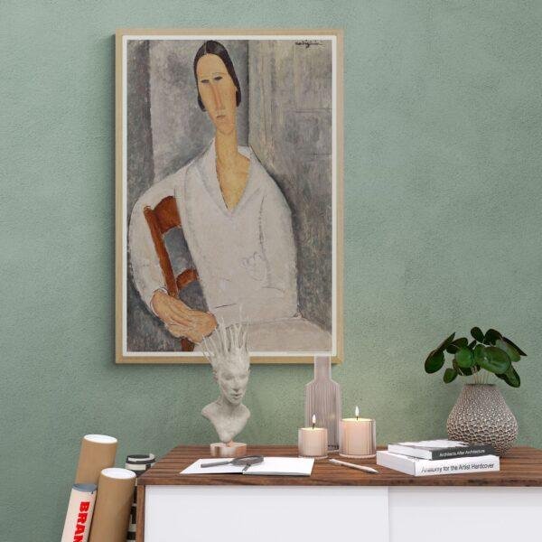 Amedeo Modigliani: Hanka Zborowska | Contemporary Portrait Painting, Elegant Modigliani Print for Your Modern Wall Decor