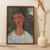 Amedeo Modigliani: Jeune femme en chemise | Contemporary Portrait Painting, Elegant Modigliani Print for Your Modern Wall Decor