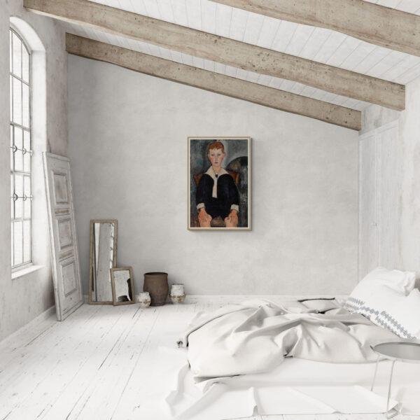 Amedeo Modigliani: Boy in Sailor Suit | Contemporary Portrait Painting, Elegant Modigliani Print for Your Modern Wall Decor