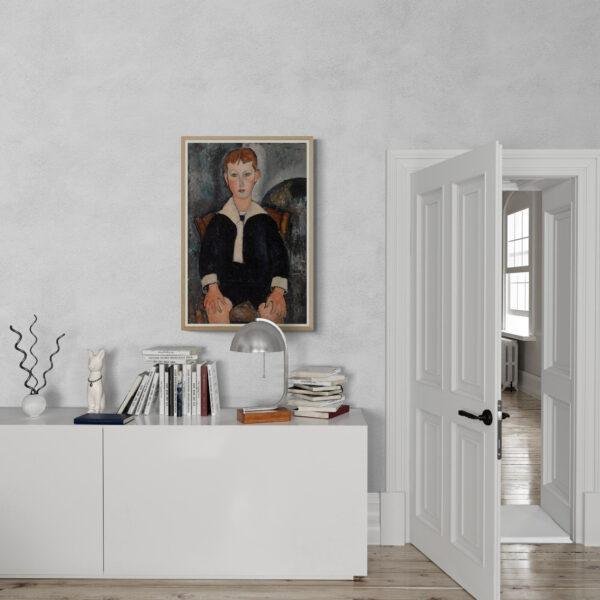 Amedeo Modigliani: Boy in Sailor Suit | Contemporary Portrait Painting, Elegant Modigliani Print for Your Modern Wall Decor