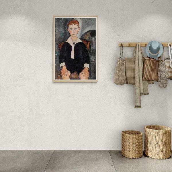 Amedeo Modigliani: Boy in Sailor Suit | Contemporary Portrait Painting, Elegant Modigliani Print for Your Modern Wall Decor