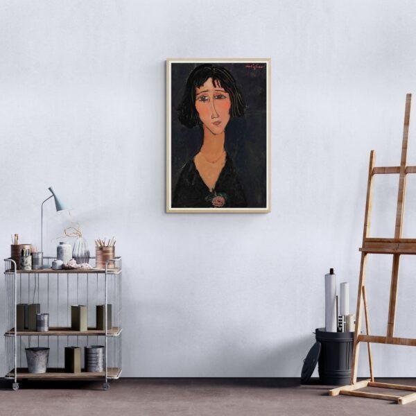 Amedeo Modigliani: Margherita | Contemporary Portrait Painting, Elegant Modigliani Print for Your Modern Wall Decor