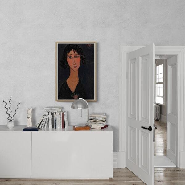 Amedeo Modigliani: Margherita | Contemporary Portrait Painting, Elegant Modigliani Print for Your Modern Wall Decor