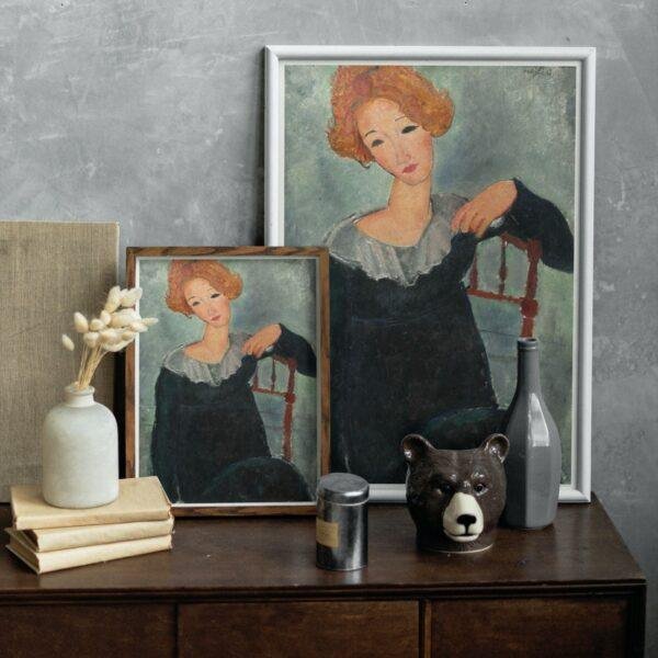 Modigliani Woman with Red Hair Print: Modern Portrait Art