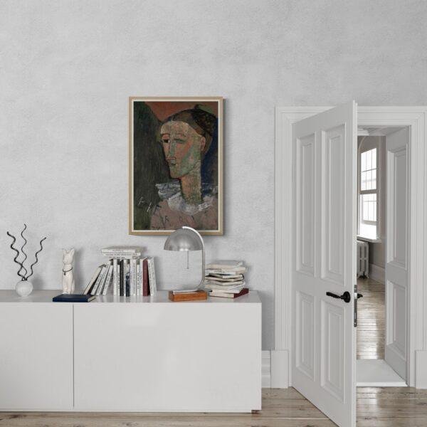 Amedeo Modigliani: Self-Portrait as Pierrot | Contemporary Portrait Painting, Elegant Modigliani Print for Your Modern Wall Decor