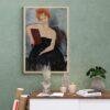 Amedeo Modigliani: Redheaded Girl in Evening Dress | Contemporary Portrait Painting, Elegant Modigliani Print for Your Modern Wall Decor