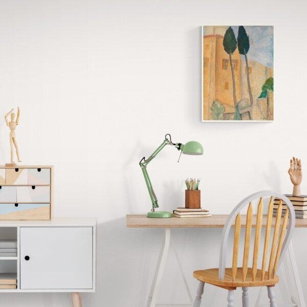 Amedeo Modigliani: Cypresses and Houses at Cagnes | Contemporary Portrait Painting, Elegant Modigliani Print for Your Modern Wall Decor