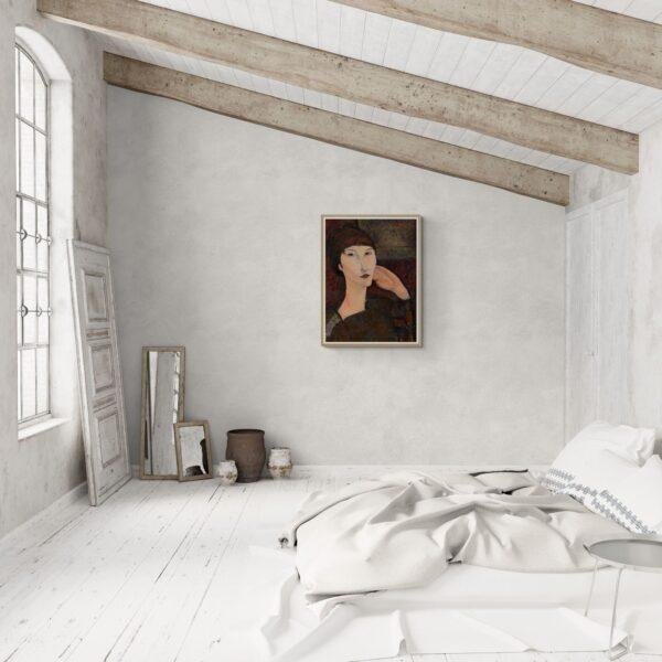 Amedeo Modigliani: Adrienne | Contemporary Portrait Painting, Elegant Modigliani Print for Your Modern Wall Decor