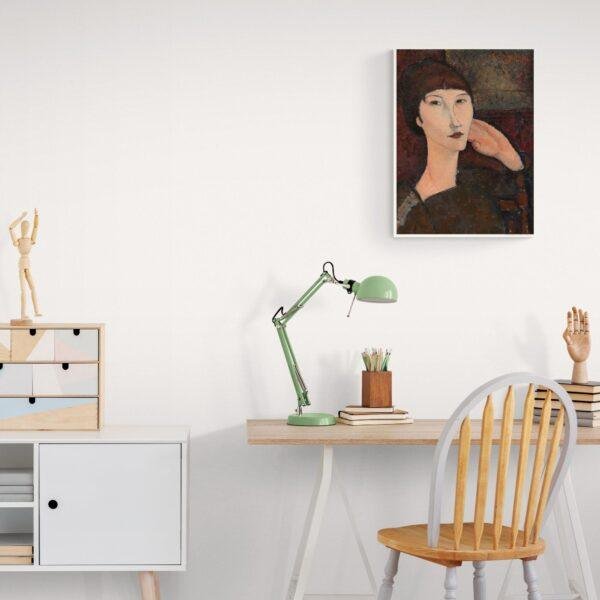 Amedeo Modigliani: Adrienne | Contemporary Portrait Painting, Elegant Modigliani Print for Your Modern Wall Decor