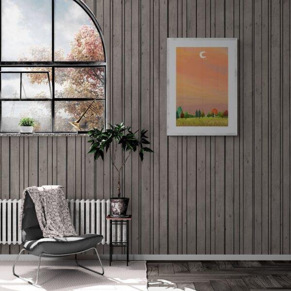 Twilight Whisper in the Enchanted Forest | Serene Nature Landscape Poster | Floral Wall Art | Contemporary Abstract Wall Decor