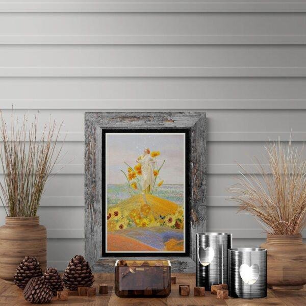 Van Gogh's Sunflower Maiden: Modern Floral Art Print | Unique Wall Art