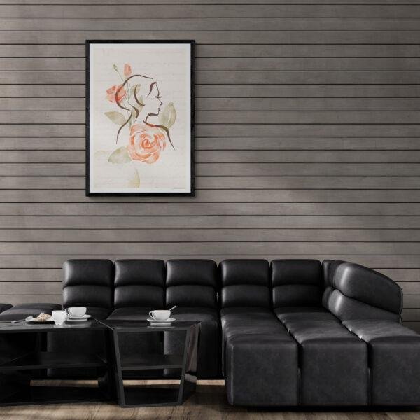 Whispering Petals Portrait | Elegant Watercolor Rose & Woman Silhouette Art Print with Gold Foil | Minimalist Wall Art